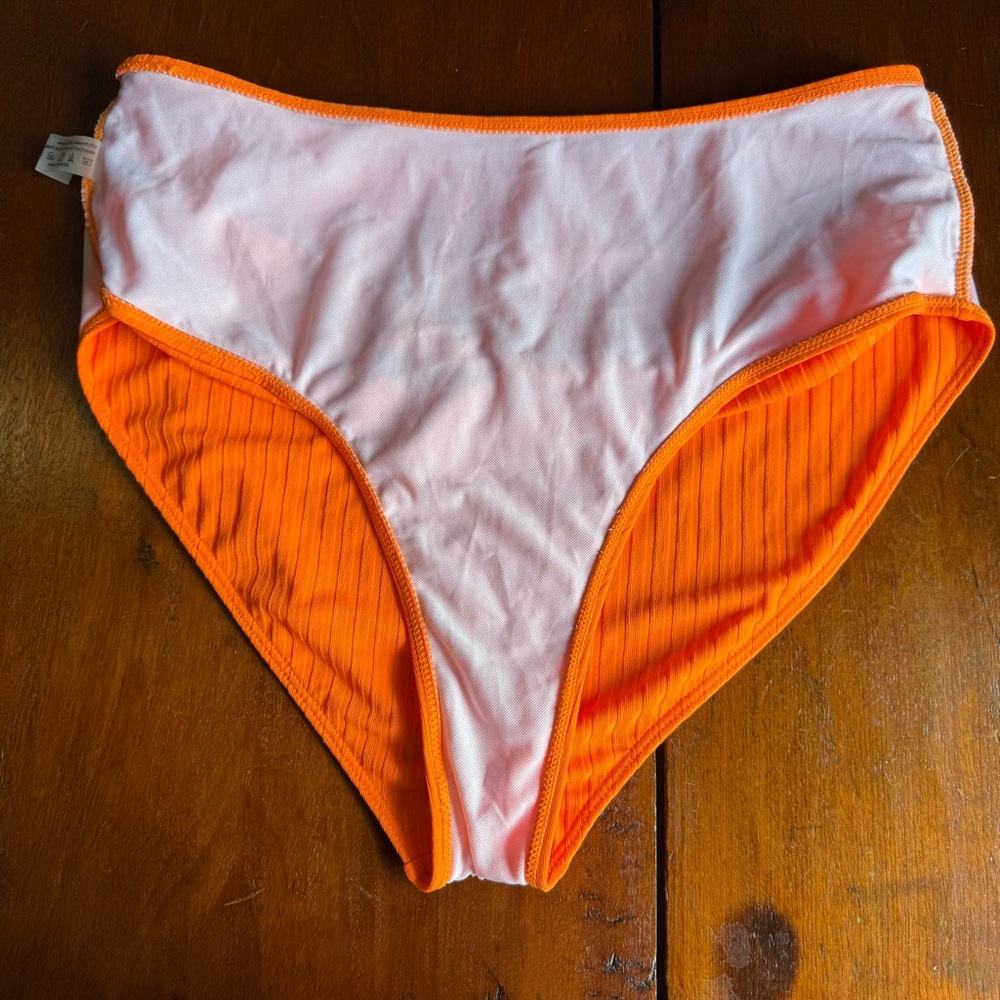 Bright Orange Ribbed Bikini Set - Picture 7 of 8